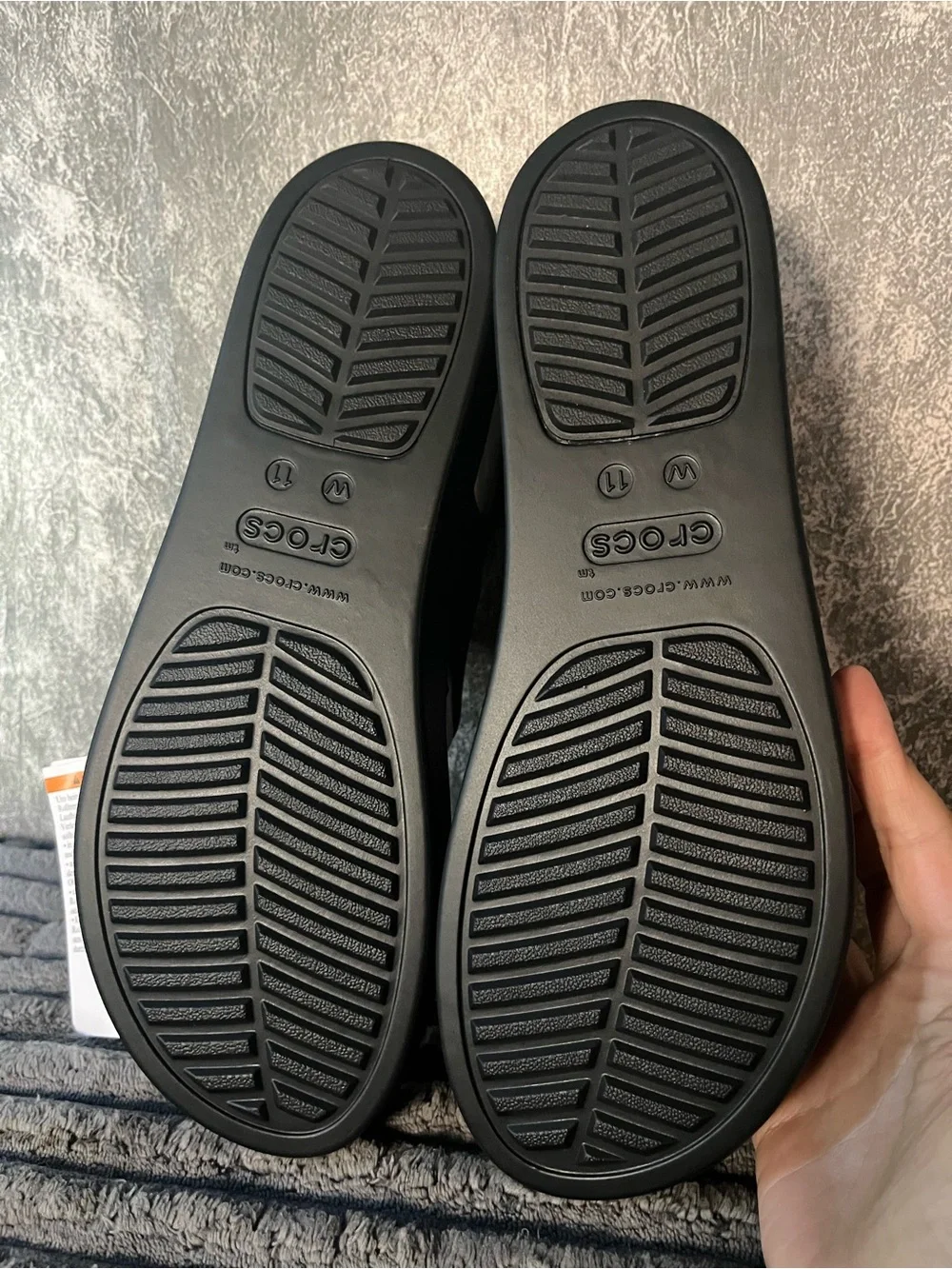 Crocs Women’s Black Brooklyn low wedge nwt sz 11